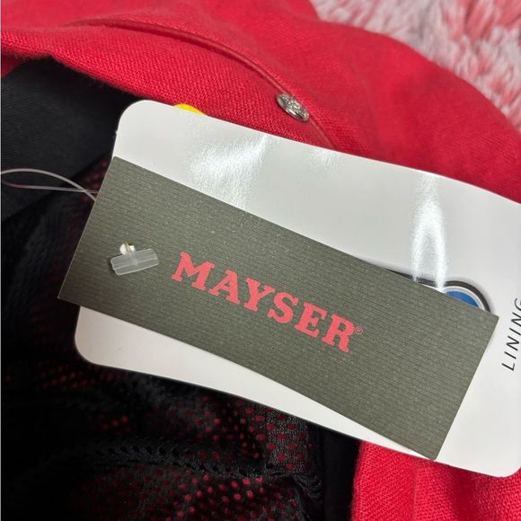 NWT Mayser Red 100% Linen Rare Beret Large Hat main image 5